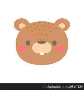 Squirrel vector. cute animal face design for kids.