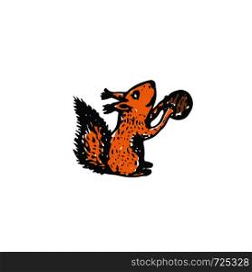 Squirrel vector icon. Hand drawn print. Sticker sketch design. Squirrel vector icon. Hand drawn print. Sticker sketch design.