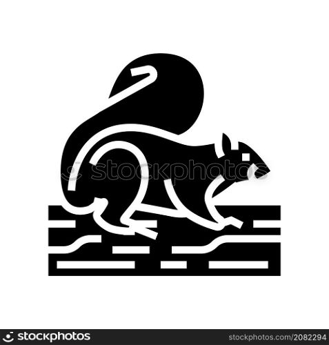 squirrel wild animal glyph icon vector. squirrel wild animal sign. isolated contour symbol black illustration. squirrel wild animal glyph icon vector illustration