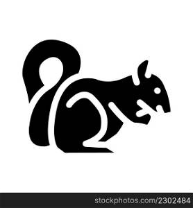 squirrel wild animal glyph icon vector. squirrel wild animal sign. isolated contour symbol black illustration. squirrel wild animal glyph icon vector illustration
