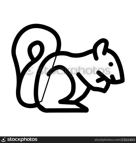 squirrel wild animal line icon vector. squirrel wild animal sign. isolated contour symbol black illustration. squirrel wild animal line icon vector illustration