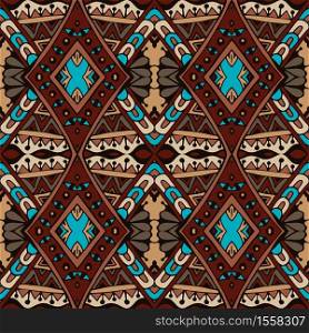 Srface pattern art Ethnic geometric print. Tribal vintage abstract seamless rhombus ornamental boho style. Vector seamless pattern african art batik ikat. Ethnic print vintage fabric design.