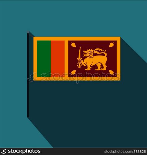Sri Lanka flag icon. Flat illustration of Sri Lanka flag vector icon for web isolated on baby blue background. Sri Lanka flag icon, flat style