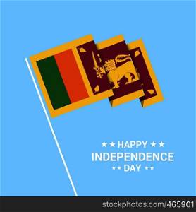 Sri Lanka Independence day typographic design with flag vector