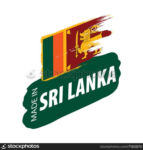 Sri Lanka national flag, vector illustration on a white background. Sri Lanka flag, vector illustration on a white background