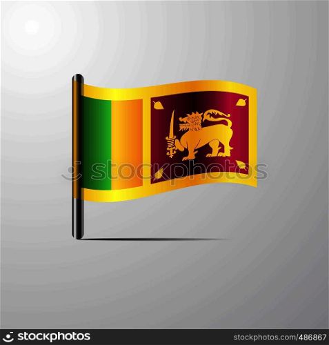 Sri Lanka waving Shiny Flag design vector