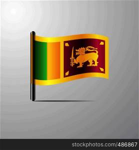Sri Lanka waving Shiny Flag design vector
