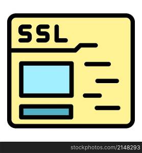 Ssl protect icon. Outline ssl protect vector icon color flat isolated. Ssl protect icon color outline vector