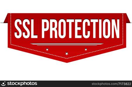 SSL protection banner design on white background, vector illustration