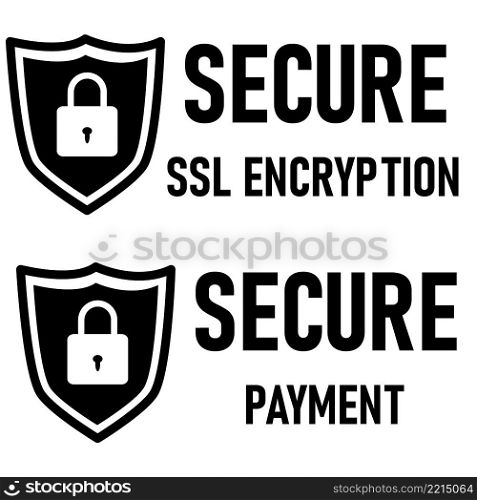 SSL secure https certificate connection on white background. SSL Secure sign. secure payment symbol. flat style.