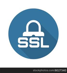 SSL Secured Icon. Flat Design.. SSL Secured Icon. Flat Design Long Shadow