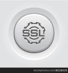 SSL Settings Icon. Flat Design.. SSL Settings Icon. Flat Design Grey Button Design