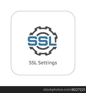 SSL Settings Icon. Flat Design.. SSL Settings Icon. Flat Design Isolated Illustration.