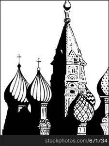 St. Basil s Cathedral in Moscow. Vector illustration.