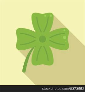 St patrick clover icon flat vector. Four leaf. Ireland day. St patrick clover icon flat vector. Four leaf
