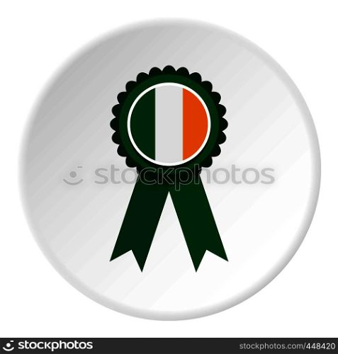 St Patrick day rosette icon in flat circle isolated vector illustration for web. St Patrick day rosette icon circle