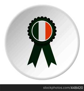 St Patrick day rosette icon in flat circle isolated vector illustration for web. St Patrick day rosette icon circle