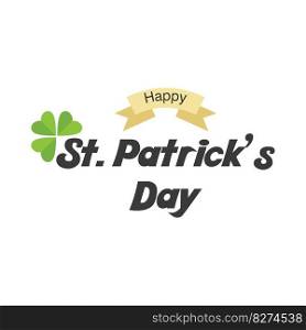 St patrick day text letter vector flat design template
