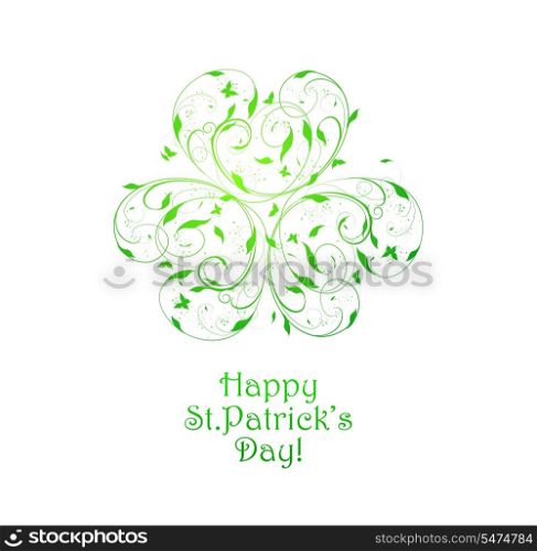 St. Patrick&rsquo;s background With Design Ornate Clover And Text