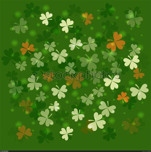 St. Patrick&rsquo;s Day background. Clover leaves in colors of national flag of Ireland on green background. Can be used to create postcards, flyers, banners, wallpapers.