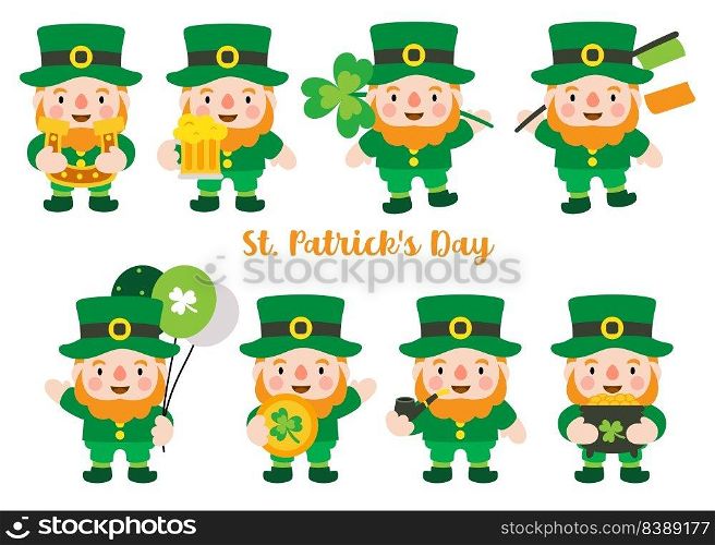  St. Patrick&rsquo;s Day Flat Clipart, illustration