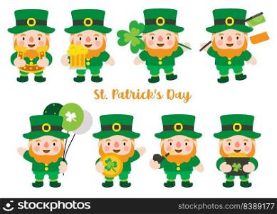  St. Patrick&rsquo;s Day Flat Clipart, illustration