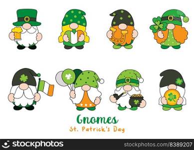St. Patrick&rsquo;s Day Gnomes Filled Clipart