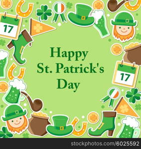 St. Patrick&rsquo;s Day green background. Vector illustration.
