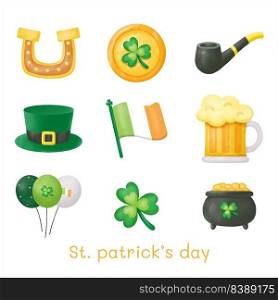 St. Patrick&rsquo;s Day watercolor Clipart, illustration Digital painting
