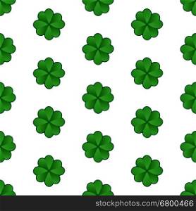 St Patricks Day clover seamless pattern. Vector illustration.. St Patricks Day clover seamless pattern