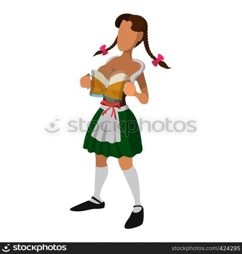 St Patricks Day girl cartoon icon on a white background. St Patricks Day girl cartoon icon