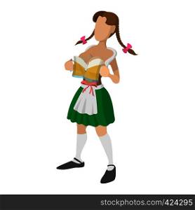 St Patricks Day girl cartoon icon on a white background. St Patricks Day girl cartoon icon