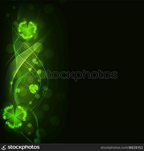 St patrickss holiday night background vector image