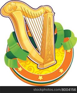 St. Patrik Day. Irish Harp
