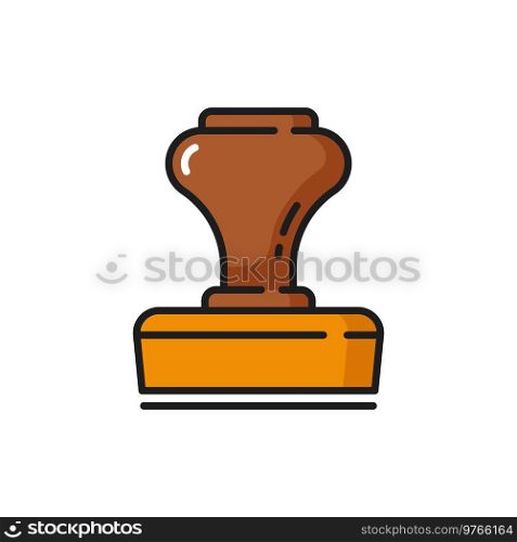 St&seal icon for notary, justice and legal service, lawyer and notarial office vector symbol. Notary certification st&for legislation and juridical firm or advocate consulting service. St&seal icon, notary, justice and legal service