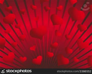 St. Valentine Day greeting card with hearts