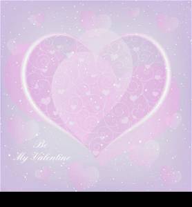 St Valentine Day Heart Shape Greeting Card image contains a gradient mesh
