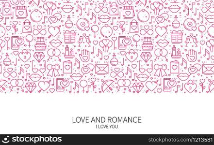 St Valentine&rsquo;s day line banner. Love, romantic, wedding theme. Website design concept. Save the date. St Valentine&rsquo;s day line banner. Love, romantic, wedding theme. Website design concept. Save the date.