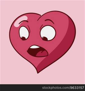 St valentines cartoon heart character emotions Vector Image