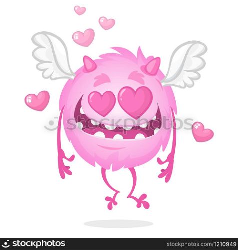 St Valentines Day cartoon character. Monster cartoon in love emotion