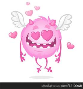 St Valentines Day cartoon character. Monster cartoon in love emotion