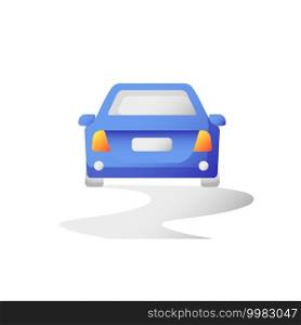Stability control vector flat color icon. Traffic safety, dangerous road. Car protection, security measure. Auto on slippery surface. Cartoon style clip art for mobile app. Isolated RGB illustration. Stability control vector flat color icon
