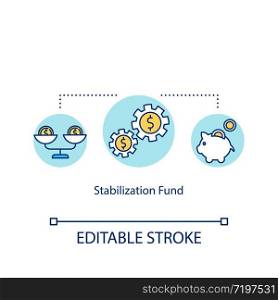 Stabilization fund concept icon. Financial crisis management, prevention idea thin line illustration. National economy maintenance mechanism. Vector isolated outline RGB color drawing. Editable stroke