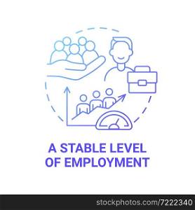 Stable level of employment blue gradient concept icon. Social entrepreneurship abstract idea thin line illustration. Job market and rate. Economy growth. Vector isolated outline color drawing. Stable level of employment blue gradient concept icon