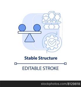 Stable structure light blue concept icon. Cooperative society benefit abstract idea thin line illustration. Stability. Isolated outline drawing. Editable stroke. Arial, Myriad Pro-Bold fonts used. Stable structure light blue concept icon