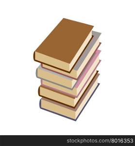 Stack books on white background. Vector illustration