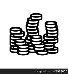 stack finance currency line icon vector. stack finance currency sign. isolated contour symbol black illustration. stack finance currency line icon vector illustration