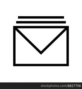 Stack mail icon line isolated on white background. Black flat thin icon on modern outline style. Linear symbol and editable stroke. Simple and pixel perfect stroke vector illustration