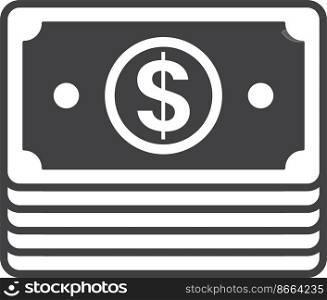 stack of banknotes illustration in minimal style isolated on background