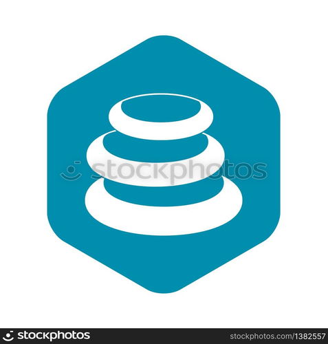 Stack of basalt balancing stones icon. Simple illustration of stack of basalt balancing stones vector icon for web. Stack of basalt balancing stones icon